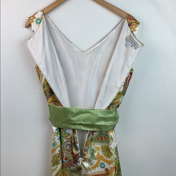 Winter Park boutique bespoke silk paisley fit & flare wedding, brunch dress EUC - Picture 6 of 8